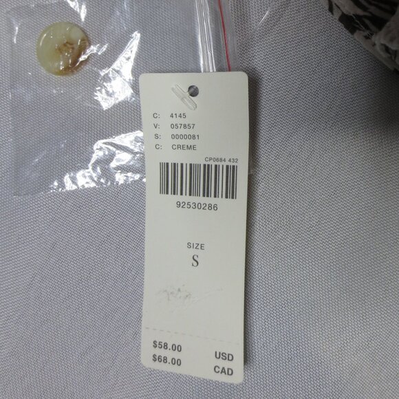 NWT ANTHROPOLOGIE womens TANK cream BROWN gold CROPPED adjustable BOHO SIZE S - Picture 5 of 12